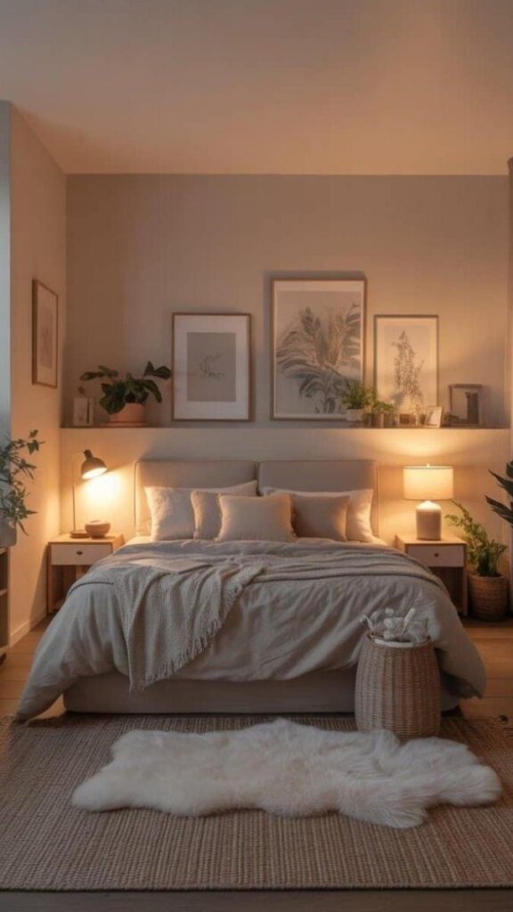 33+ Mood Lighting Aesthetic Ideas That Make Any Room Feel Intentional 4 Mount Plug In Wall Sconces on Either Side of the Bed