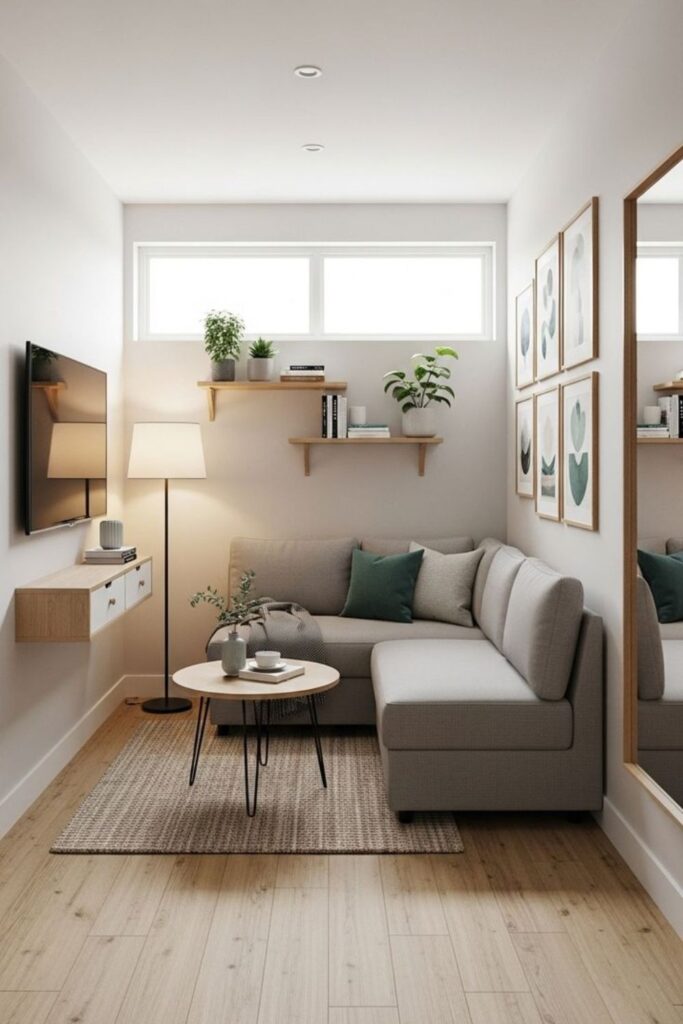 23+ Living Room Ideas That Actually Make Small Spaces Feel Bigger 14 Position the TV Away From the Main Light Source
