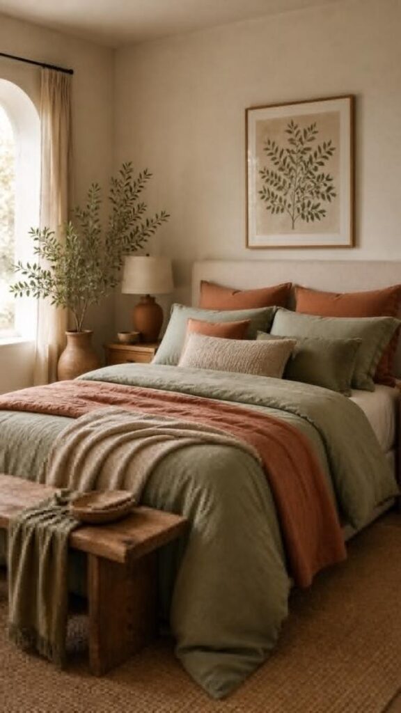 Sage Green and Warm Terracotta as a Two-Tone Room Palette