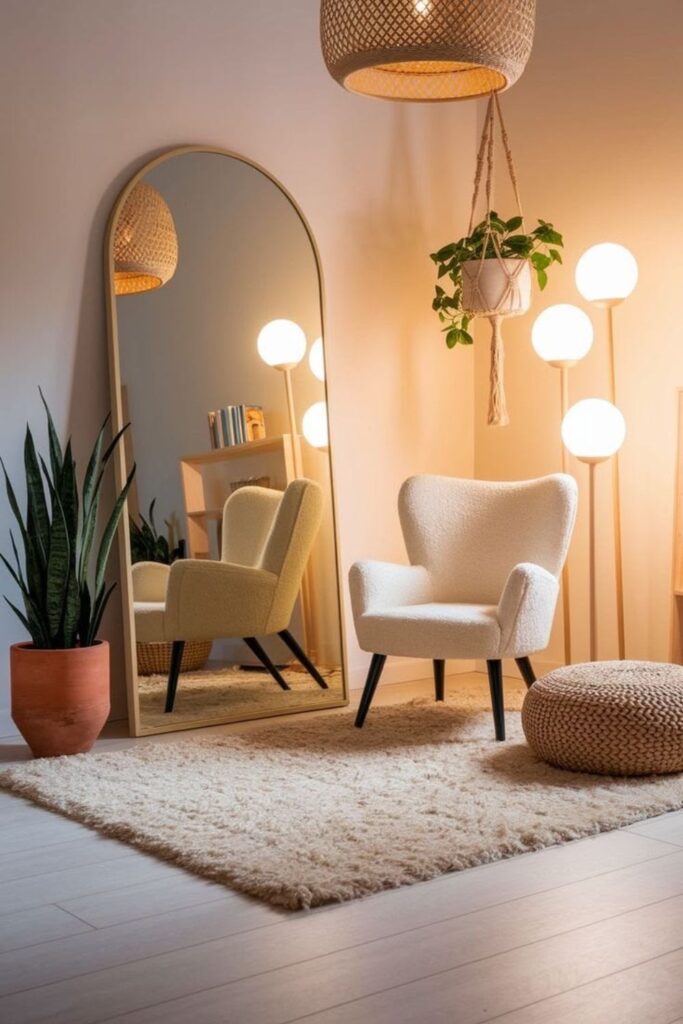 Statement Mirror as Wall Decor in a Small Living Room