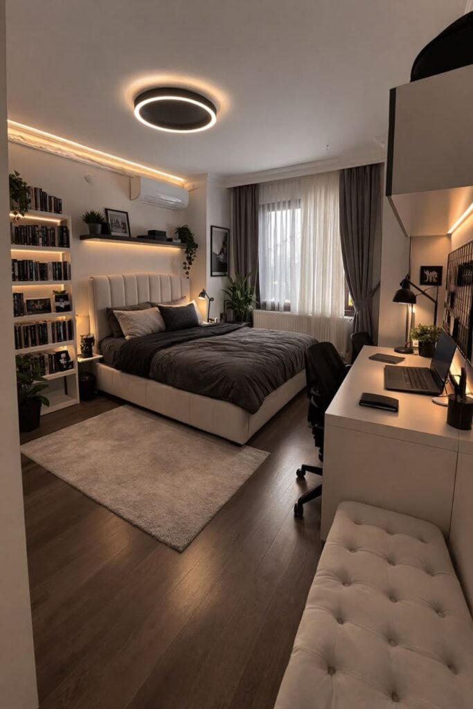 26+Bedroom Furniture Layout Ideas That Actually Make Your Space Work 8 Storage-First Bedroom Layout for Small Spaces