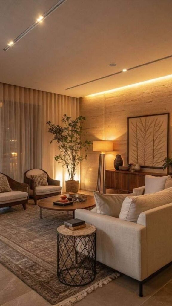 33+ Mood Lighting Aesthetic Ideas That Make Any Room Feel Intentional 8 Switch to Warm White Bulbs (2700K–3000K) Throughout the Whole Home