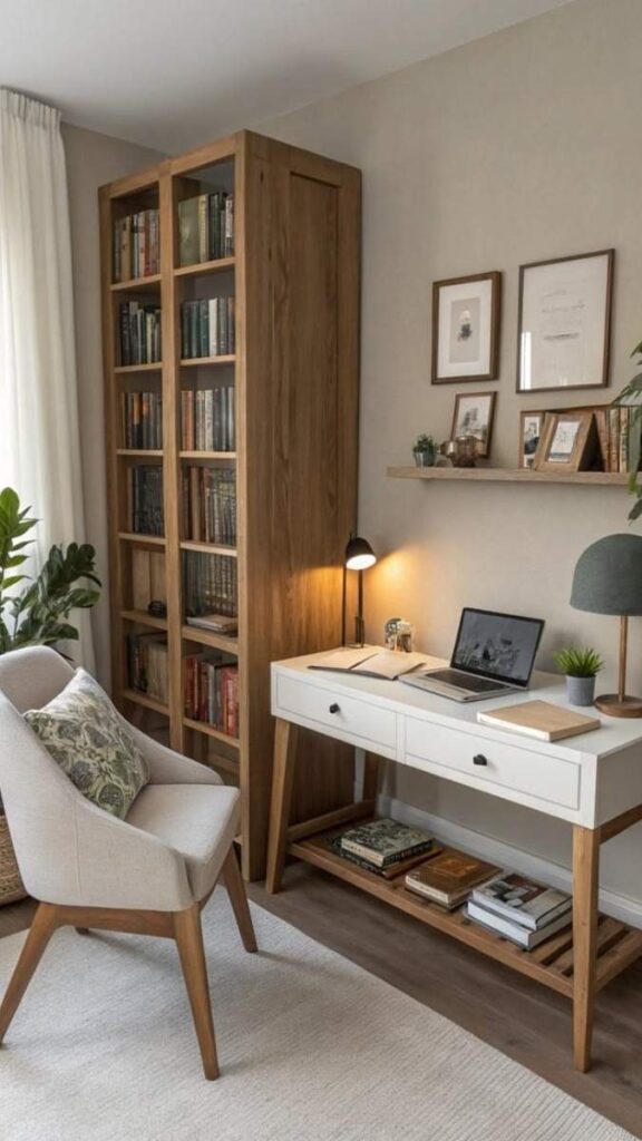 The Organized Home Office Nook Inside a Living Room