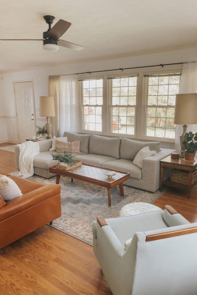 23+ Living Room Ideas That Actually Make Small Spaces Feel Bigger 5 Use a Bench Instead of a Second Sofa