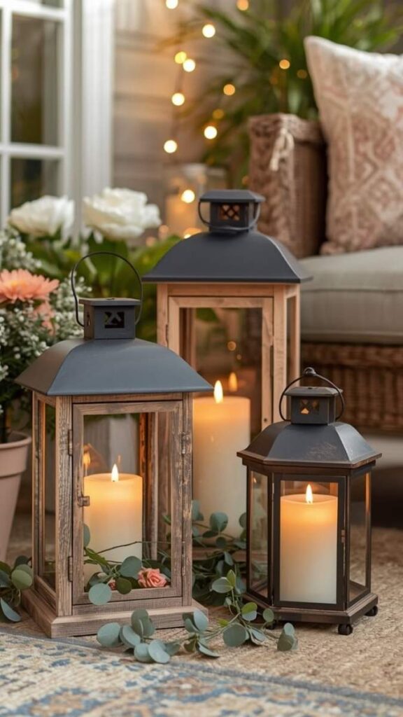33+ Mood Lighting Aesthetic Ideas That Make Any Room Feel Intentional 10 Use Candle Lanterns on the Floor or Steps to Create Ground-Level Ambient Light