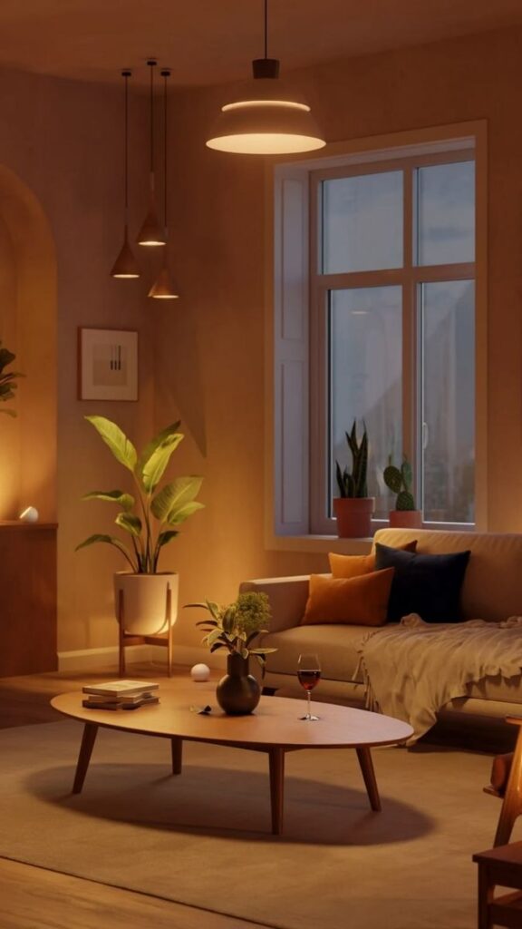33+ Mood Lighting Aesthetic Ideas That Make Any Room Feel Intentional 9 Use Color-Changing Smart Bulbs to Shift the Room's Temperature by Time of Day