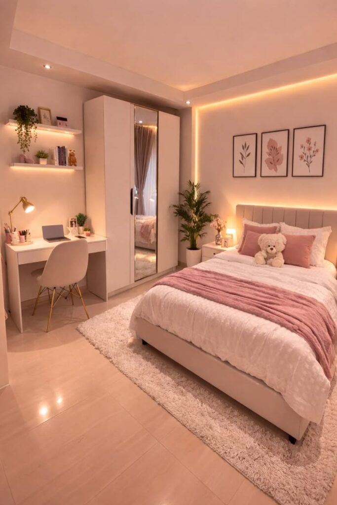 26+Bedroom Furniture Layout Ideas That Actually Make Your Space Work 5 Wardrobe and Bed Layout for Small Rectangular Bedrooms
