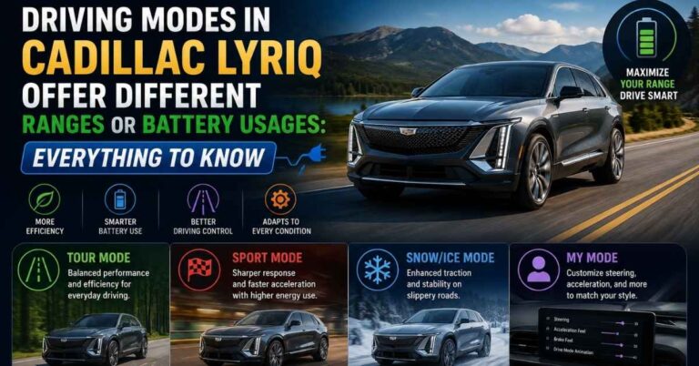 Driving Modes in Cadillac Lyriq Offer Different Ranges or Battery Usages